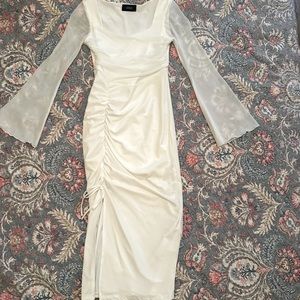 White midi dress